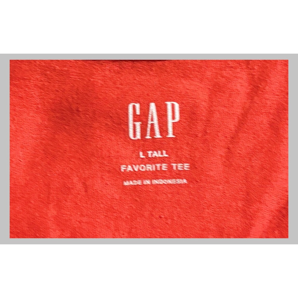 Gap Favorite Tee Womens Large Tall Red White Floral Print Scoop Neck T-Shirt